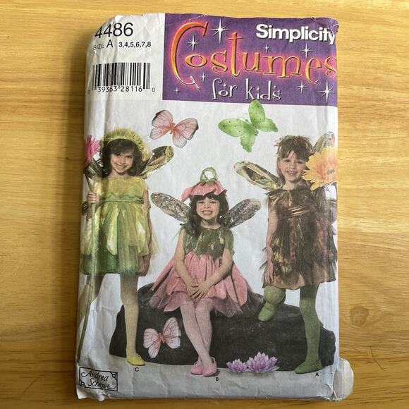 Simplicity Printed Sewing Patterns Childs Fairy Costumes 4486 Halloween Theater - Picture 1 of 4